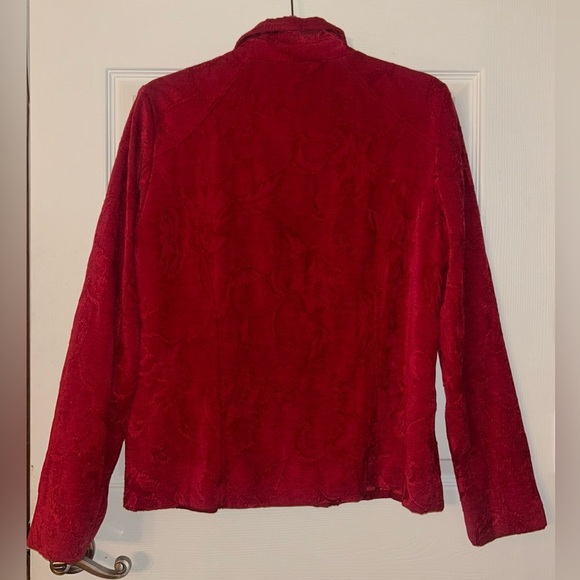 ❣️Christopher & Banks Red Jacquard Zip Up Jacket Large❣️ - Picture 2 of 3